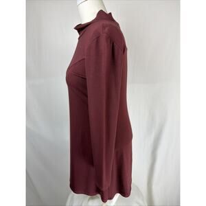 NWT Chalet M63857 "Jean" Maroon Long Sleeve Mock Neck Long Tunic USA#0732 SMALL
